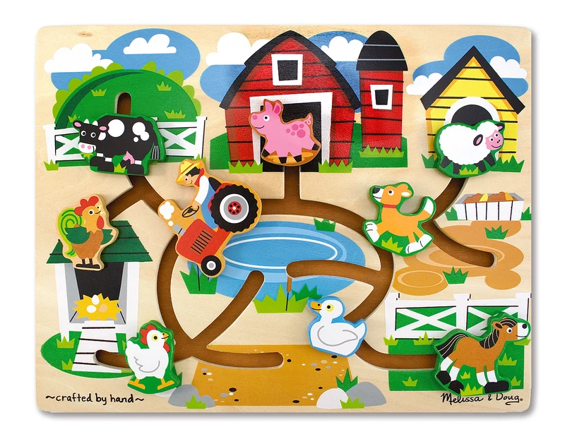Farm Maze - Wooden Puzzle - Sliding Pieces won't get Lost!