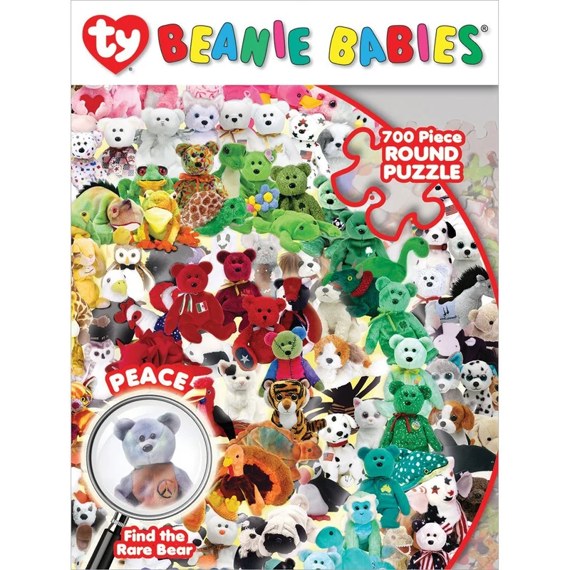Beanie Babies - Find the Rare Peace Bear (Round Puzzle)
