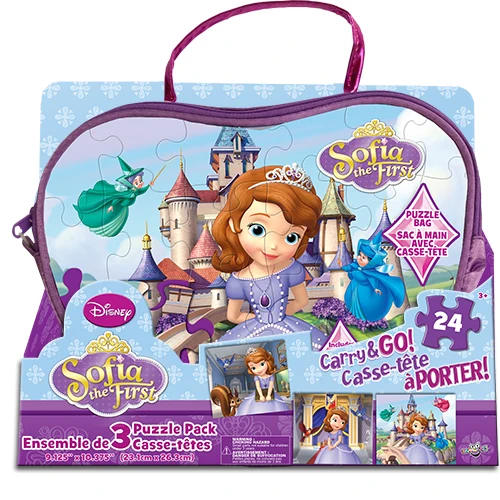 Disney Sofia the First - Carry & Go! 3 Puzzles in a Purse
