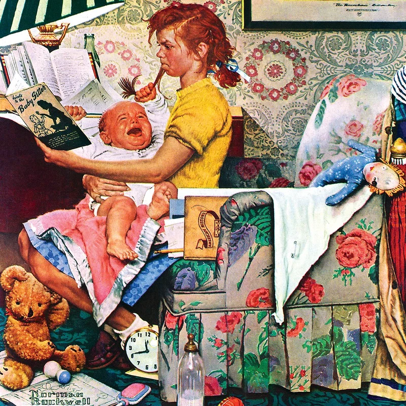 The Babysitter, Norman Rockwell
