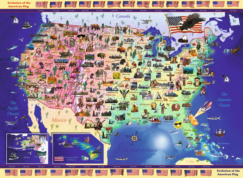 Ravensburger USA Map, Gerald Newton