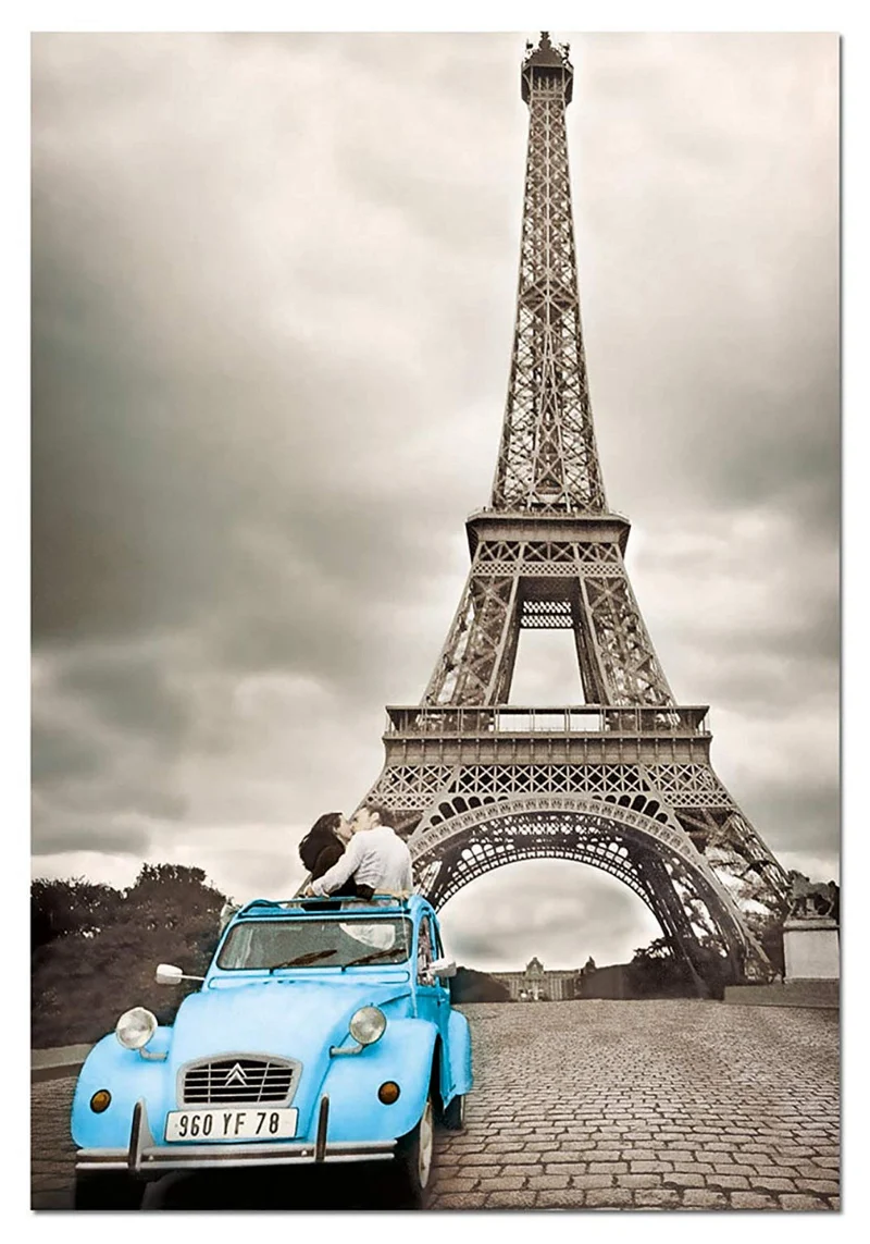 Eiffel Tower, Paris - Coloured Black & White