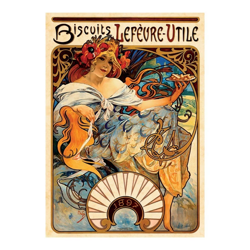 Biscuits Lefevre-Utile, Alphonse Mucha